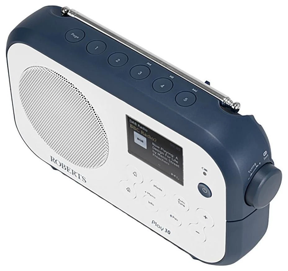 Play 30 Portable DAB / DAB+ / FM Radio with Bluetooth, White / Blue - PLAY30BW - Image 3 of 4