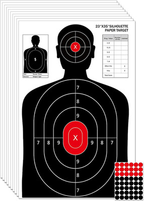 Shooting Paper Targets for The Range 23x35 Inch Silhouette with Stickers 5 Pack