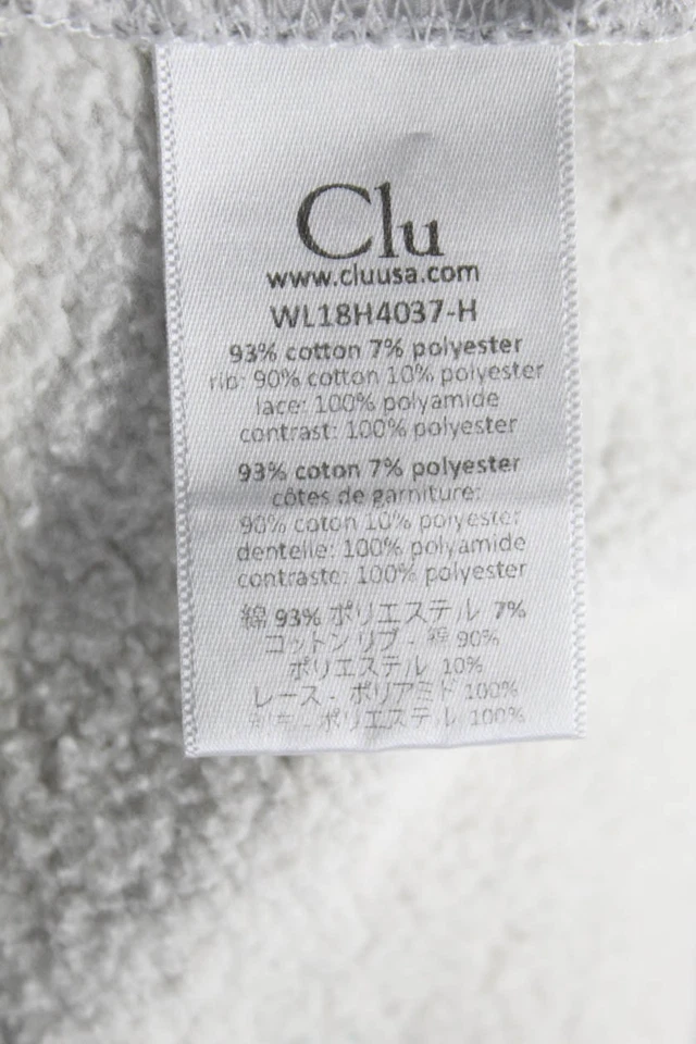 Suéter Pullover Clu Para Mujer Dobladillo de Encaje Satinado Capas Gris Talla XS 11517932 Foto 4 de 4