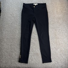 Michael Kors Dress Pants Womens 4 Black Ponte Skinny Ankle Zip Stretch Office
