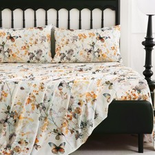 Queen Size Printed Sheet Set Soft Breathable Bedding Deep Pocket 16" Coolin...