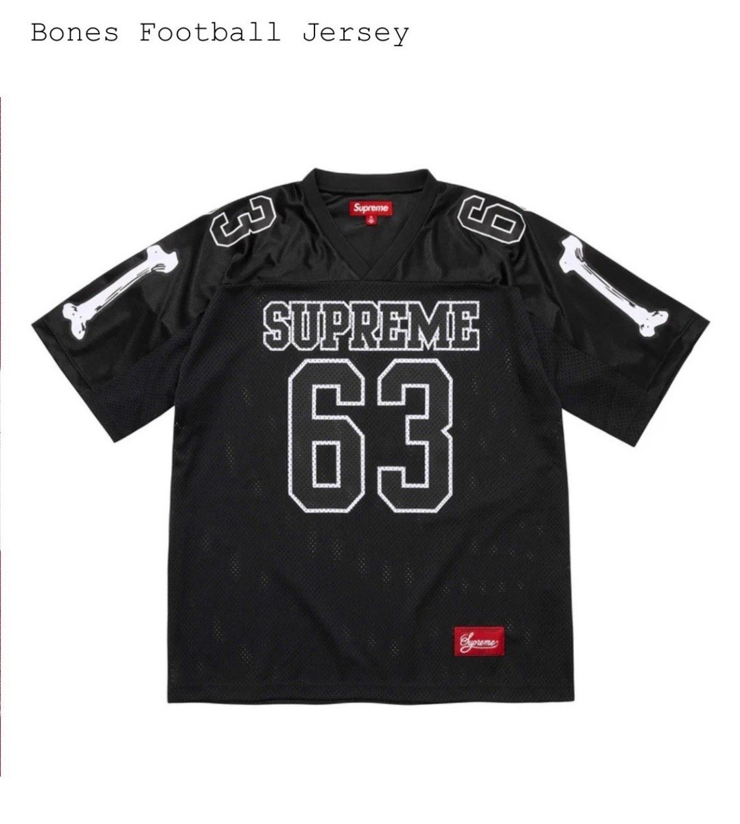 Supreme USA製 Football Jersey サイズL Black SUPREME BONES FOOTBALL JERSEY BLACK FW25 SIZE L IN HAND READY TO