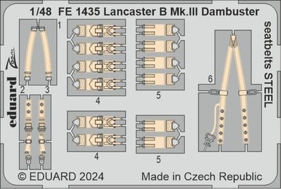 Eduard Accessories FE1435 - 1:48 Lancaster B Mk.III Dambuster seatbelts STEEL HK
