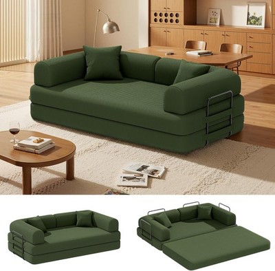 Compressed Corduroy Sofa Set Folding Couch Sofa Bed w/ Armrest