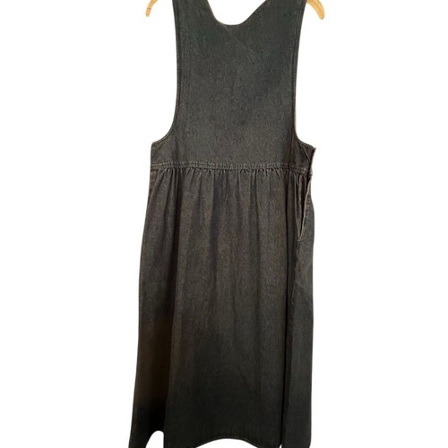 Vtg Woolrich Women's Blue Denim Overall Dress Knee Length measures M cabincore
