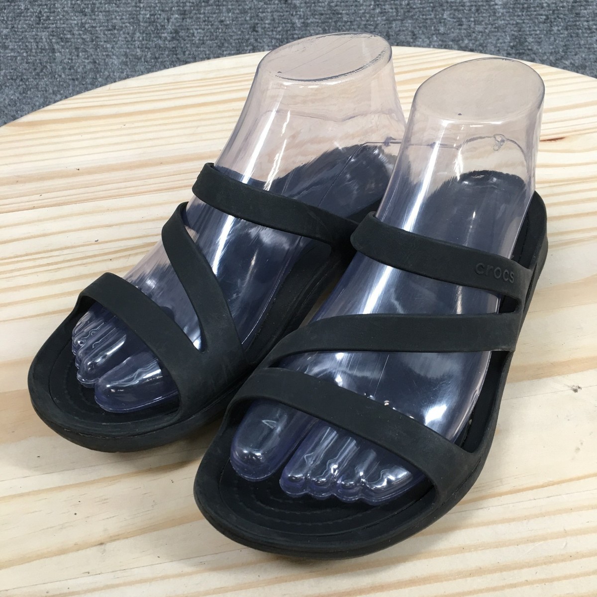 Crocs Sandals Womens 6 Swiftwater Slide Black Slip On Comfort Low Top 203998 View 3
