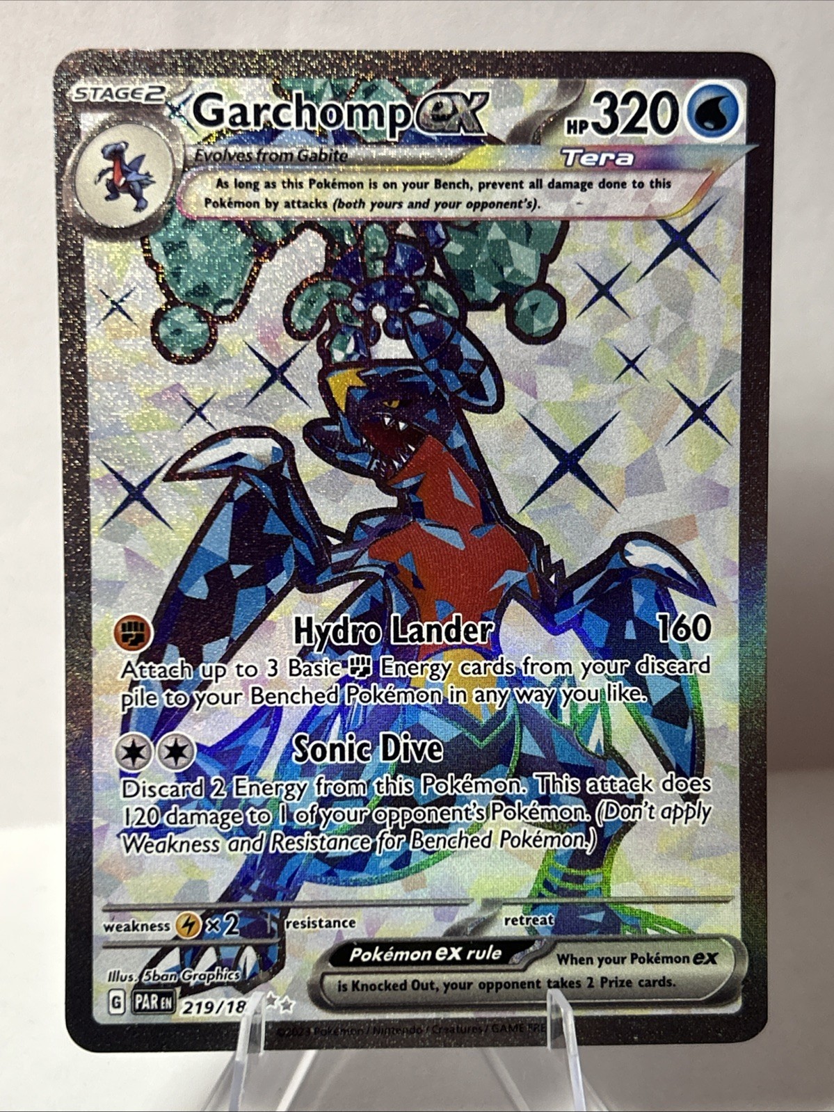 219 182 pokemon card Garchomp ex 2023 Scarlet & Violet: Paradox Rift #219/182 Ultra Rare Price  Guide