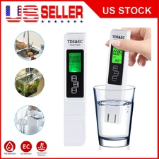 Portable 3-in-1 Water Tester TDS EC Temperature 0-9990ppm Backlight Case Home US