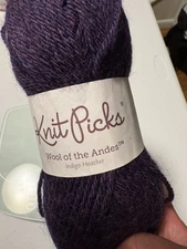 Knit Picks Wool of the Andes Yarn 1 Skein 50g Indigo Heather Peruvian Wool