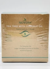 NOVEHA Tea Tree & Coconut Oil Eyelid & Lash Wipes For Demodex~Blepharitis & I