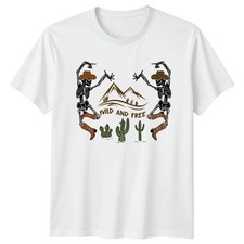 Image of Wild And Free T-Shirt Retro Western Cowboy 2026 Birthday Gift For Him And Her