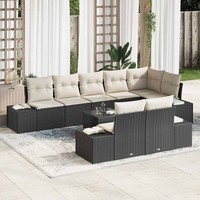 8-Teilige Garten-Sofa-Set Mit Kissen Braun Poly-Rattan