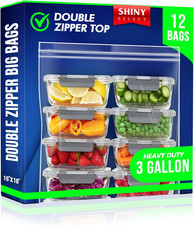 12 COUNT Double Zipper Jumbo Bags, 16x18, 2 Mil Thick, - 2 MILL -3-Gallon - He