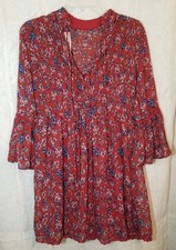 City Triangle Bohemian Peasant Mini Dress with Bell Sleeves Boho Size Large
