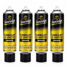 4 x Sovereign Savage Turbojet Air Sanitiser Car Home Office Freshener Spray