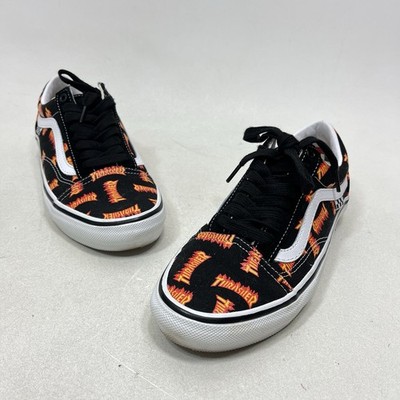 Vans Thrasher Skateboarding Shoes Sneakers Skater Sk8 Low Top Flames Sz 8 Women
