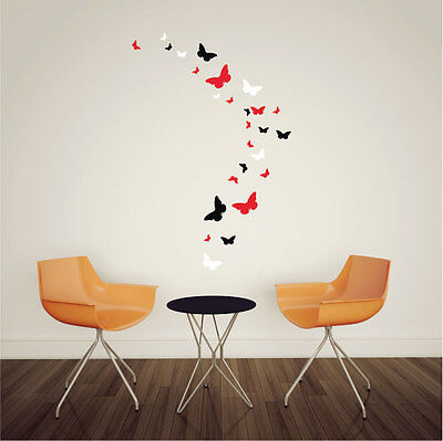 26 X Mixed Size Butterfly Vinyl Wall Art Stickers Butterflies Wall Decals Ebay