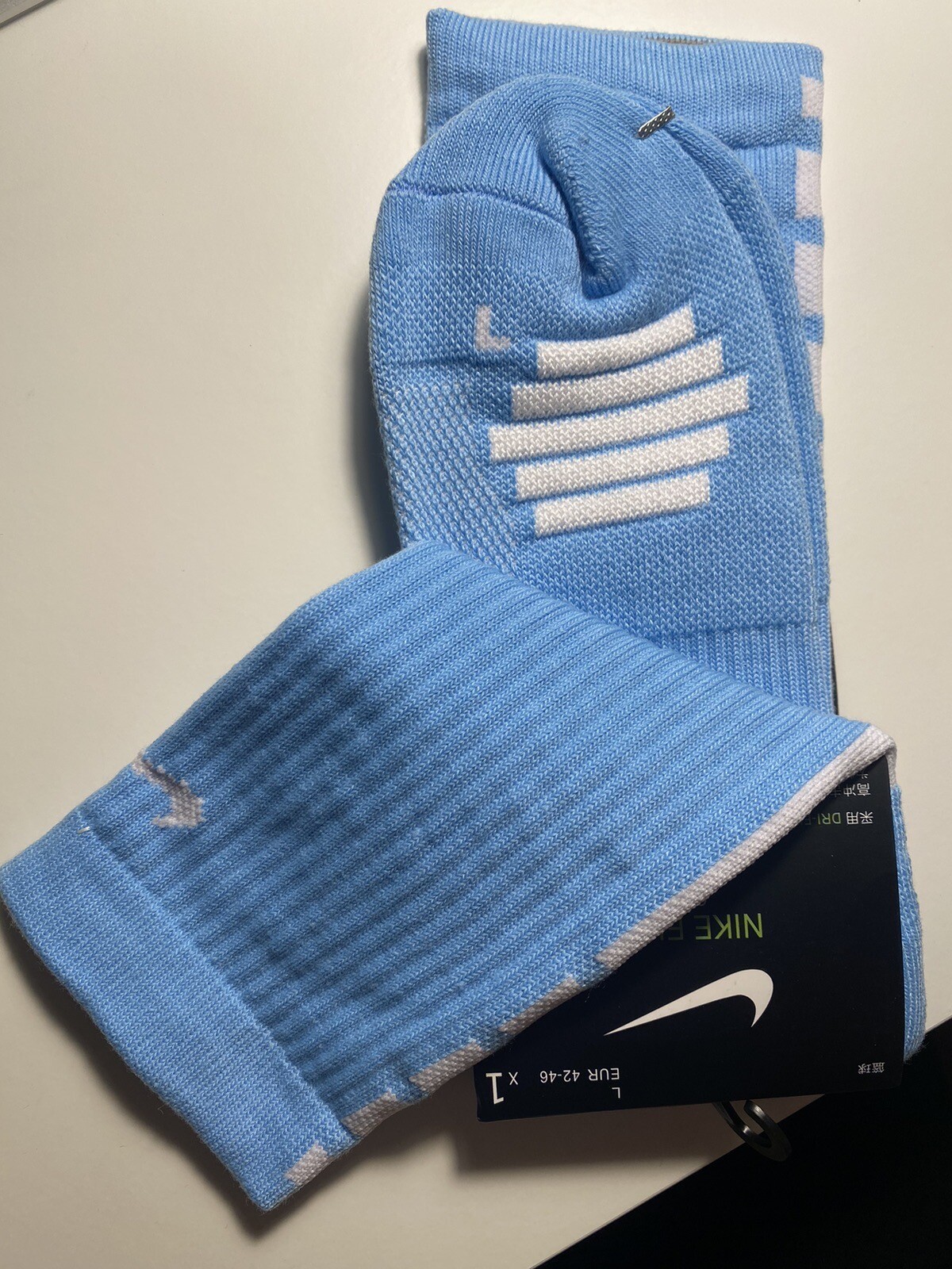 SAOLA Calze Nike NBA Elite Basketball Crew blu bianco adulto taglia grande solo un paio