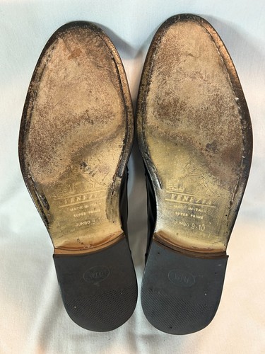 Venezia Mens Leather Loafers Black size Jumbo 9-10 made in Italy - Picture 7 of 7