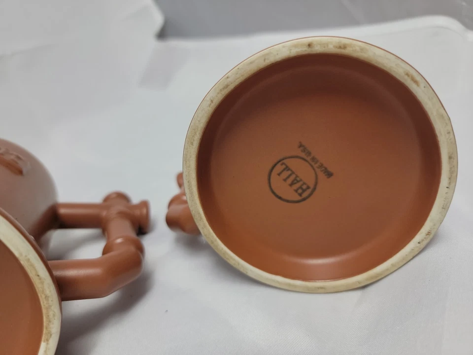 Juego de 2 tazas de café amatista HALL hechas en USA. Marrón Foto 4 de 4
