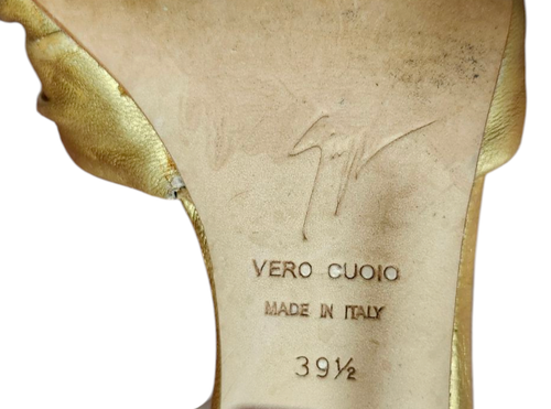 Giuseppe Zanotti Gold Peep Toe Pumps Size EU 39.5/US 9 - Picture 11 of 16