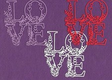 LOVE  24 W die cuts scrapbook cards W