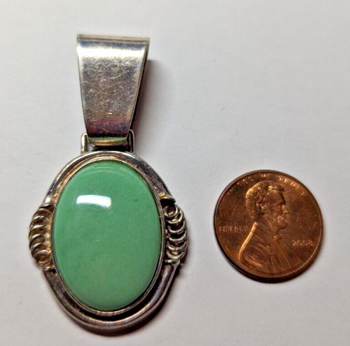 VINTAGE STERLING SILVER JAY KING DTR TURQUOISE PENDANT SIGNED HALLMARKED DTR