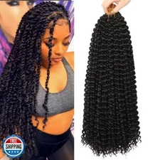 Passion Twist Hair 18 inch, 7 Packs Passion Twist Braiding Hair Water Wave Cr