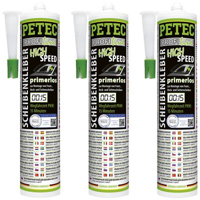 Petec 3x Scheibenkleber High Speed Kartusche 290ml