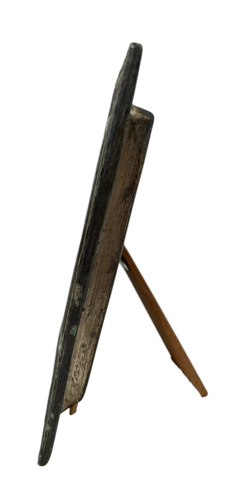 Antiguo MARCO DE FOTOS de acero de tungsteno de plata ornamentada. "Para foto de 3 1/2x5""". Numerado Foto 4 de 4