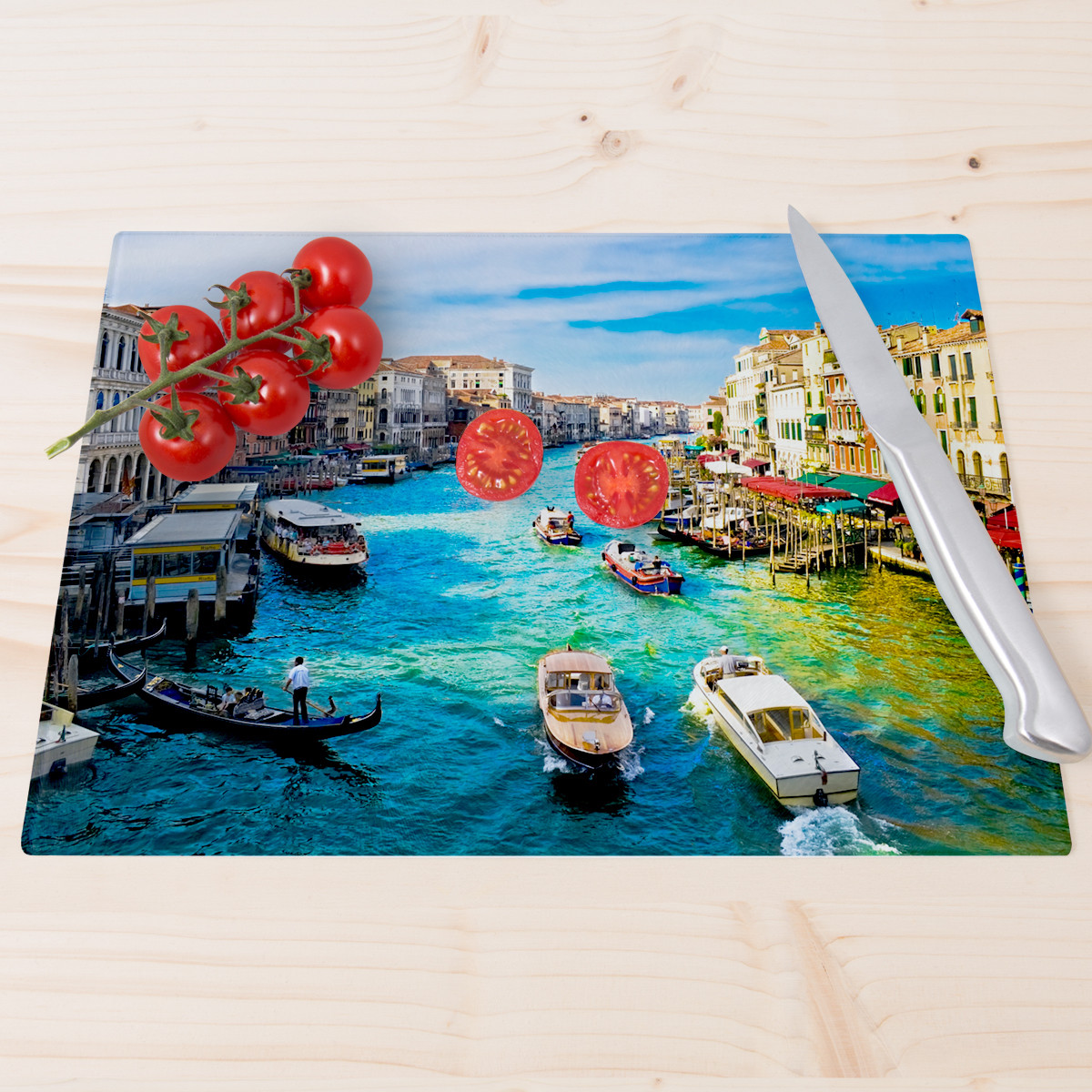 WANDKINGS Glasschneidebrettchen "Venedig" Geschenk Geburtstag Weihnachten