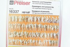 HO Preiser 120 UNPAINTED Passenger /Passers-by Figures with Cyclists  16337