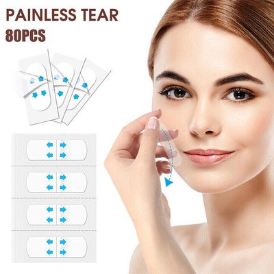 80PCS Invisible Face Lift Tape Instant Face Lift Tape For Hide Facial Wrinklesed