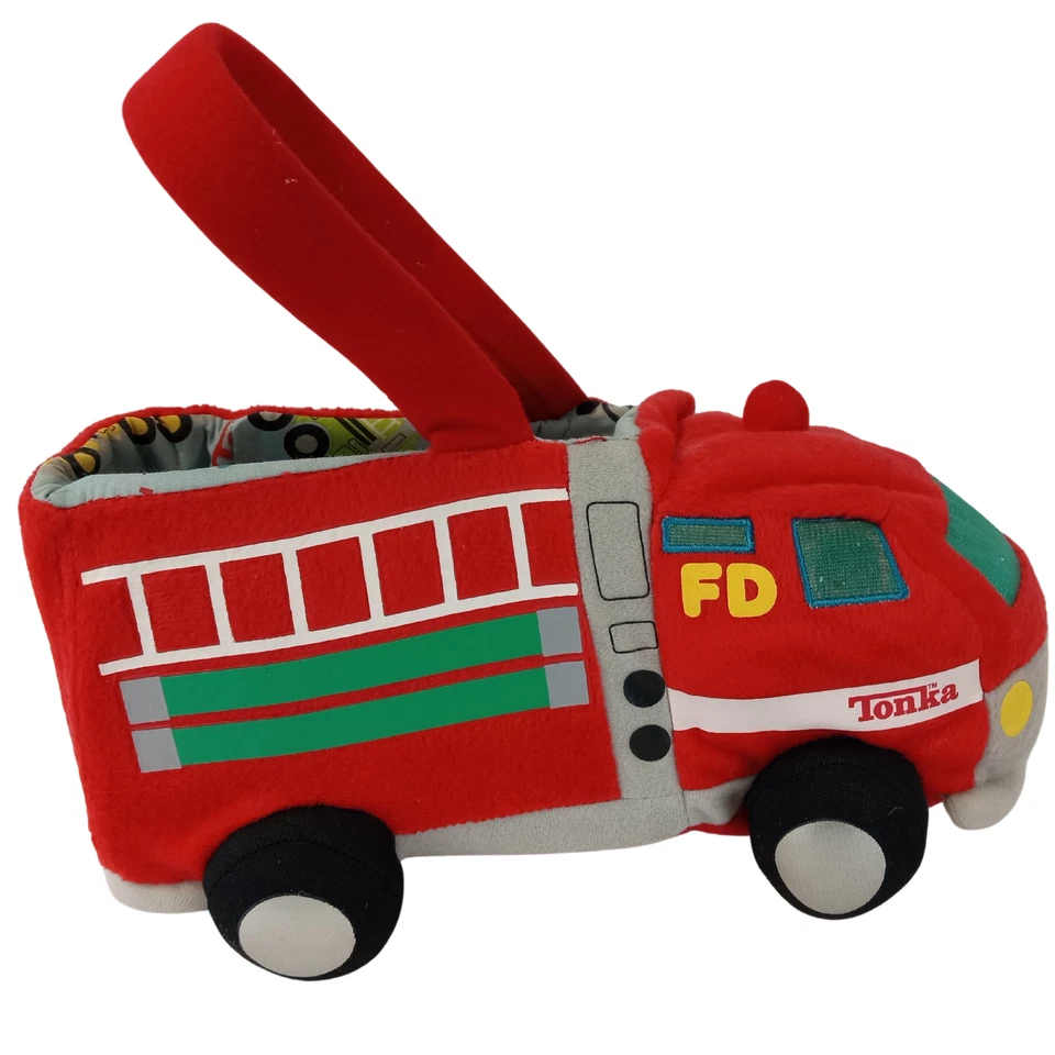 Tonka Fire Truck Plush Basket - Red Soft Toy with Handle - Image 3 of 4