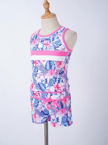 US Girls Swimsuits Two Piece Tankini Set Rash Guard Bathing Suits Beach Swimwear - 第 87/96 張圖片