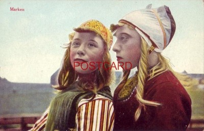 two rosey-cheeked young ladies - MARKEN, THE NETHERLANDS