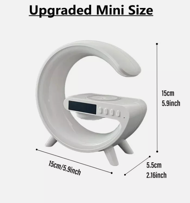 LED Smart Wake-Up Light with RGB Night Light, Wireless Speaker, and 15W Rechargeable Battery-image