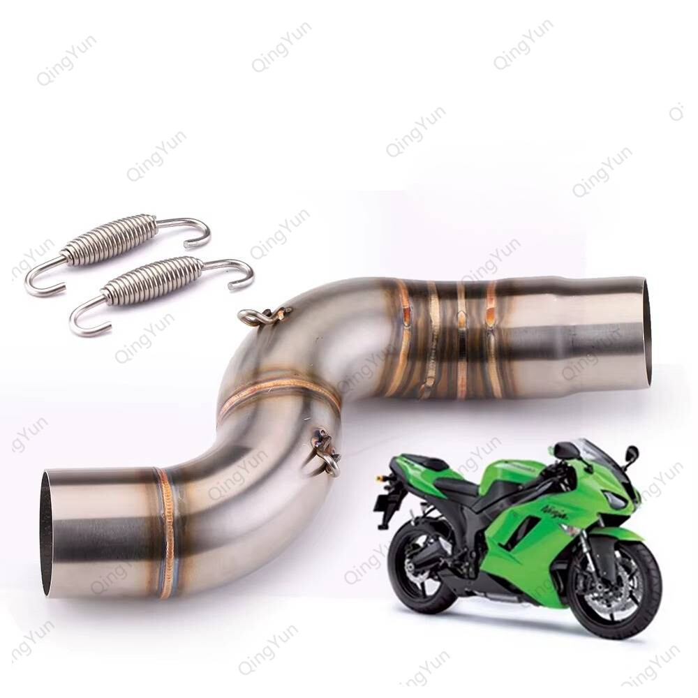 バッグ yu Motorcycle Exhaust System Mid Link Pipe For Ninja ZX6R 2004-2008