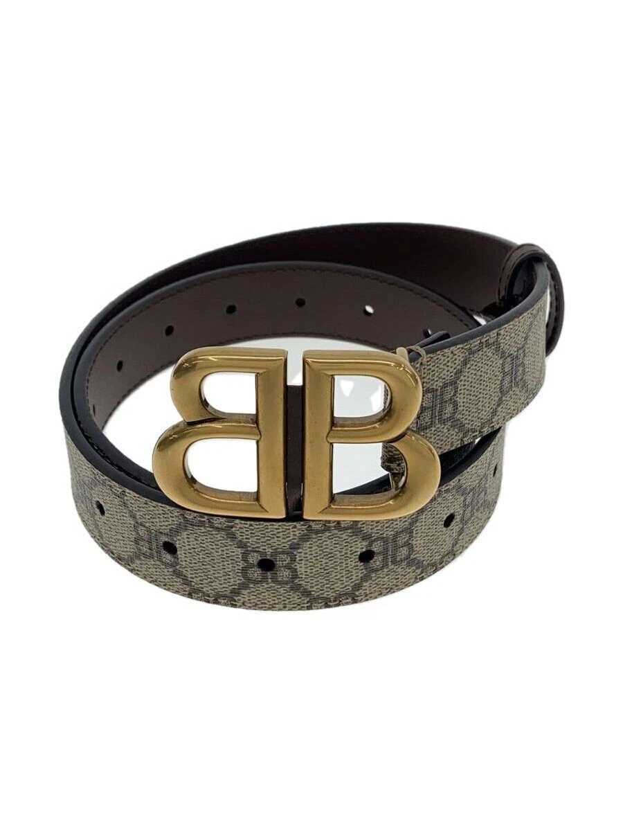 Ceinture BALENCIAGA x GUCCI BB PVC Beige motif total homme 680456 Occasion