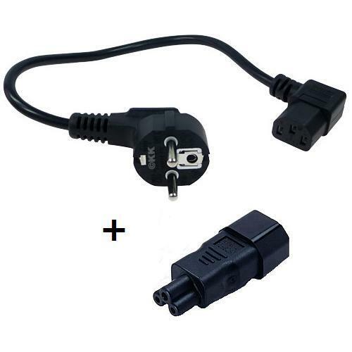 Combi eléctrico: conector de contacto de protección en conector de aparato de frío 50 cm + adaptador de trébol - Imagen 1 de 2