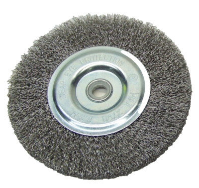 6'' Steel Wire Wheel Brush for Bench Grinder 5/8'' Abor With 1/2'' Adapter