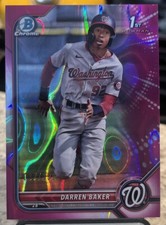 2022 Bowman Chrome Prospects Fuchsia Lava Refractor /199 Darren Baker #BCP-131