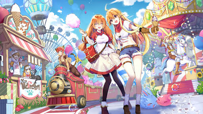 Anime girls ragnarok x next generation s train Playmat Game Mat Desk