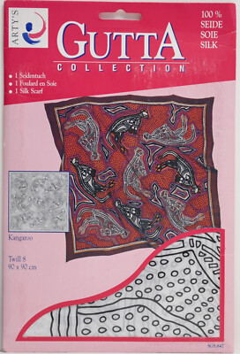 Seidentuch, ARTY'S Gutta Collection,  ''Kangaroo''  90x90cm, Twill 8