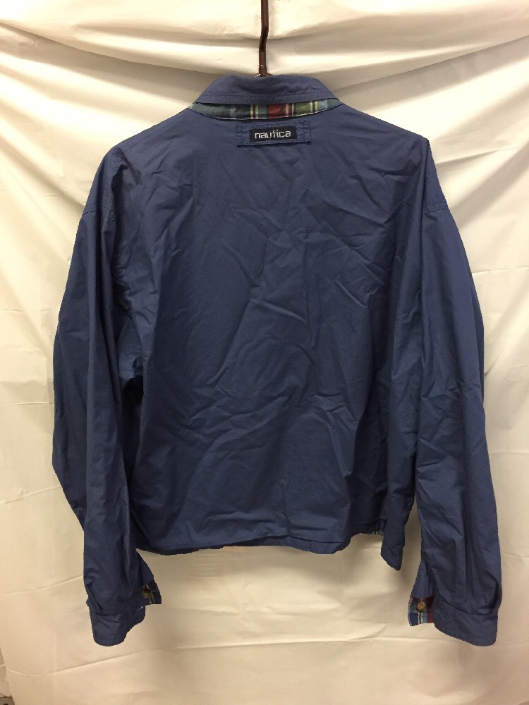 VTG Men's 90's Nautica Full-Zip 100% Cotton Reversible Jacket Size