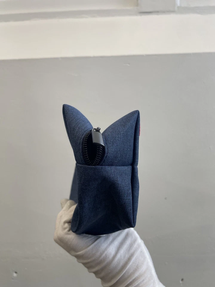 Authentic KIEHL’S Blue Canvas Makeup Travel Clutch Case - Image 3 of 4