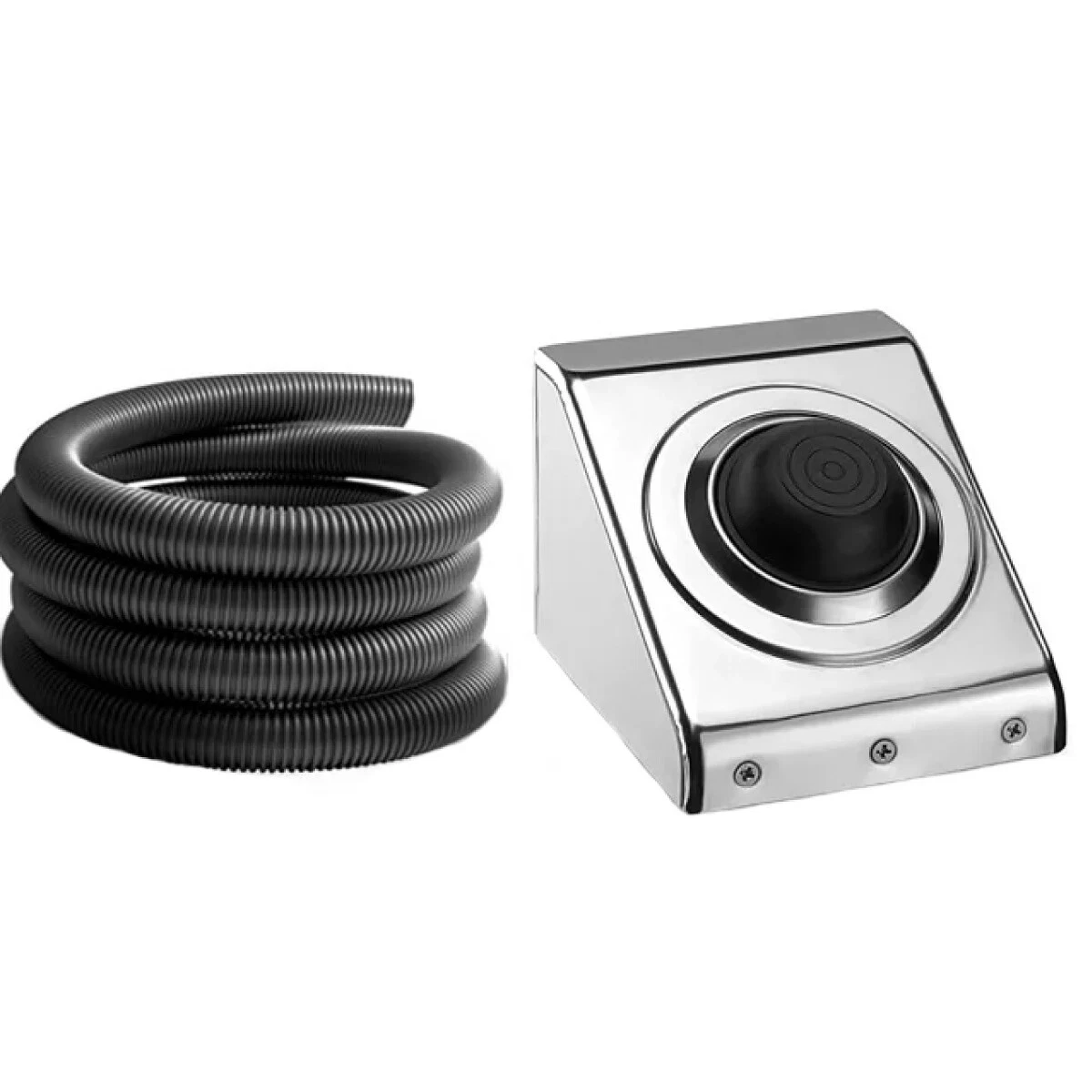 Pulsante pneumatico per WC a doppio scarico, compatibile con le più diffuse marche di cisterne nascoste, cromato, moderno ed elegante (argento