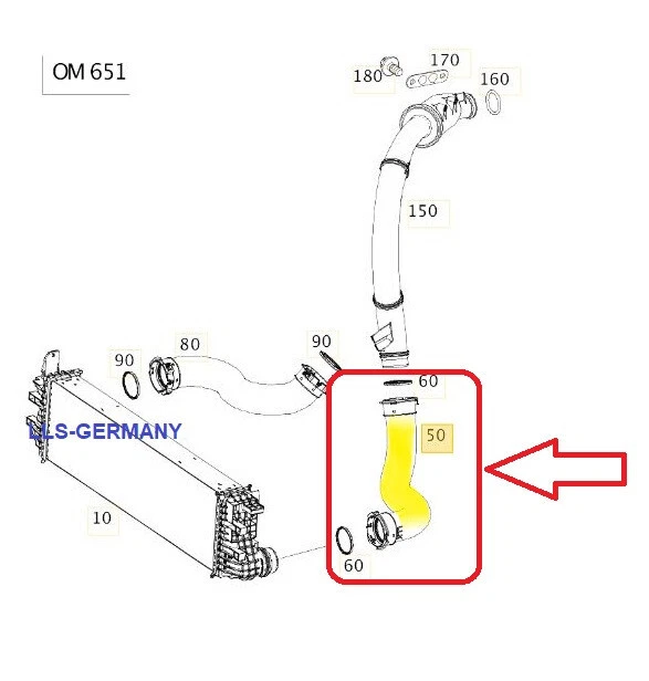 Ladeluftschlauch für Mercedes Sprinter W906 W907 W908 W909 W910 A9105280700 - Bild 5 von 5