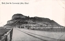 Rock of Gibraltar Rosia Bay British Colony Naval Base Harbor Vtg Postcard H29