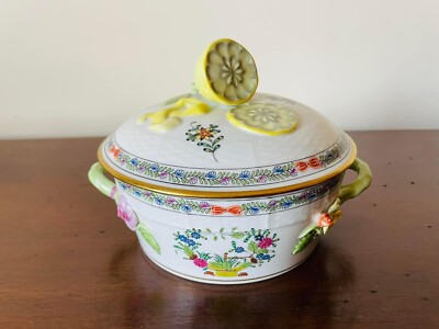   HEREND Indischer Korb Biscottiera Cookie Jar In Perfektem Zustand